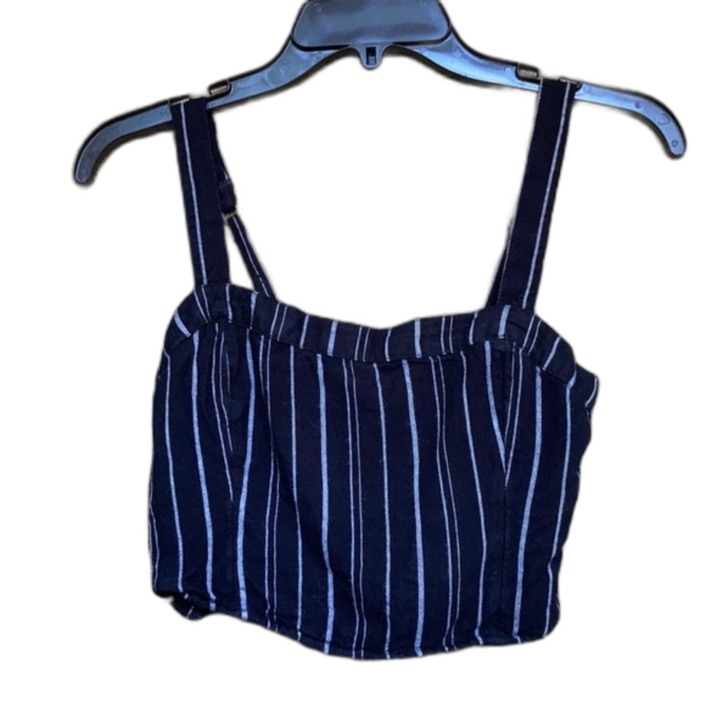 Hollister crop cami top black stripes